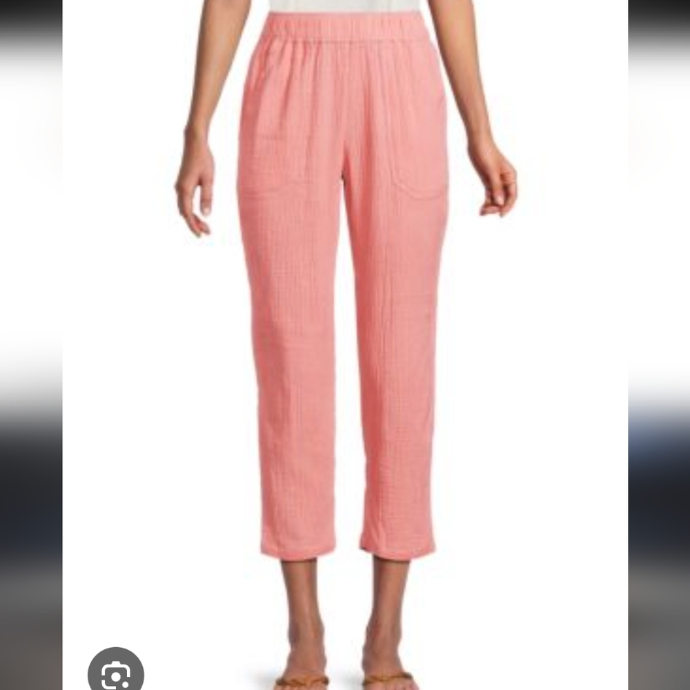 Marine Layer Paula Easy Tapered Gauze Pants in Rosette Size Small
